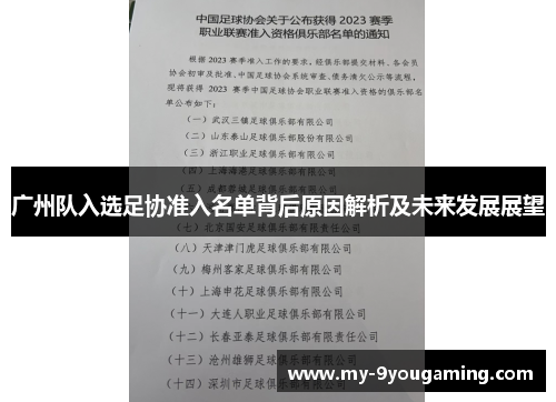 广州队入选足协准入名单背后原因解析及未来发展展望